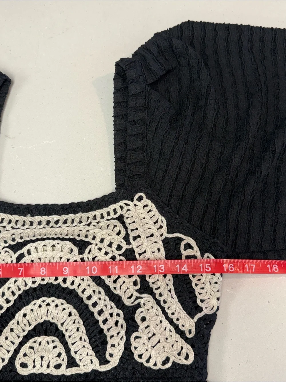 Sarah Hann x Anthropologie Flutter-Sleeve Crochet Top Small